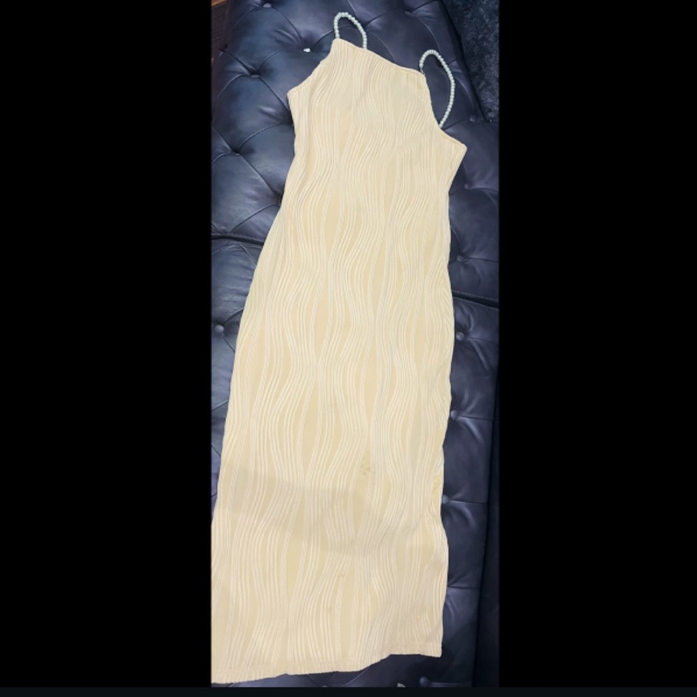 RIHOAS The Wave Textured Pearl Strap Midi Dress XS - Picture 2 of 2